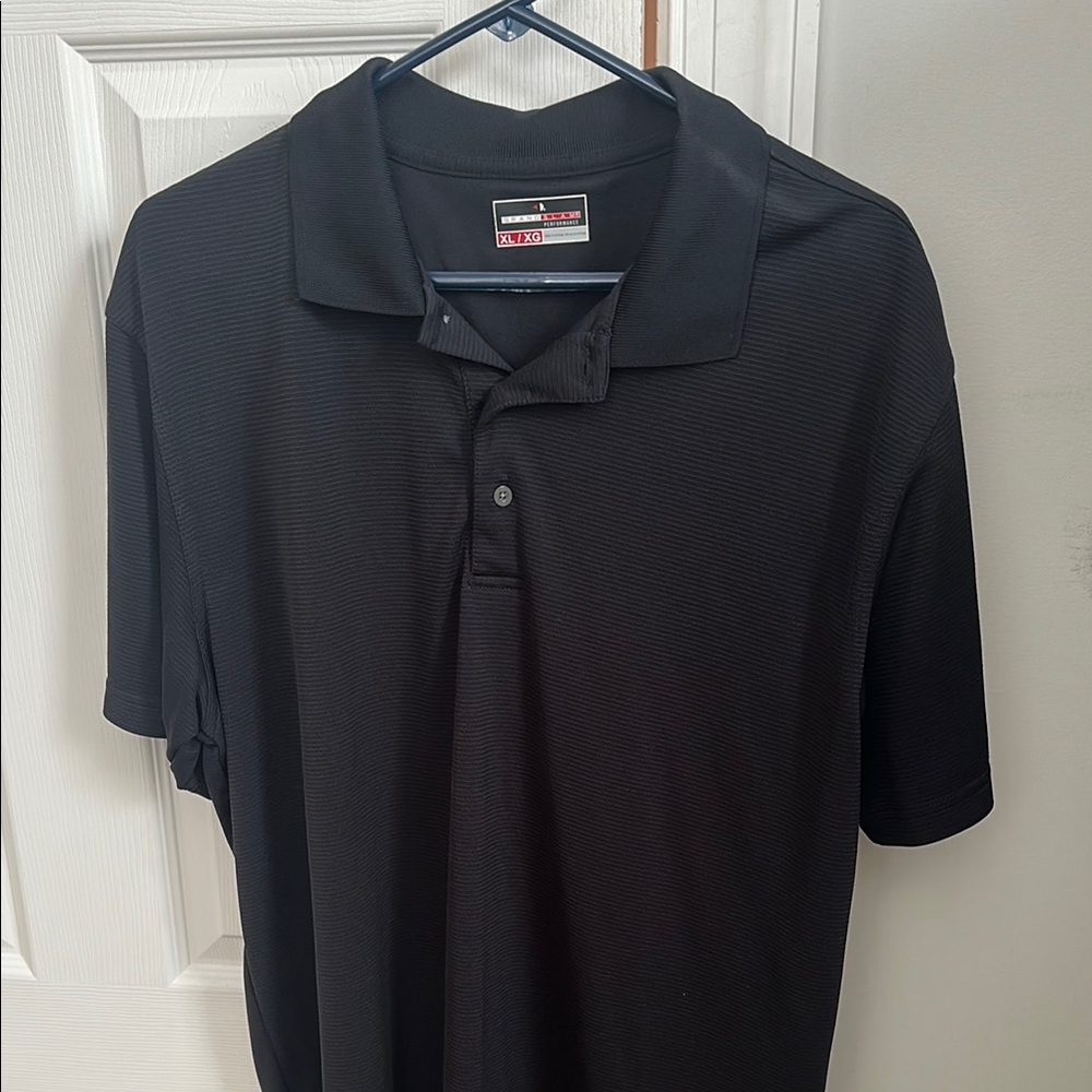 Grand Slam Performance Black Polo Short-Sleeve Shirt